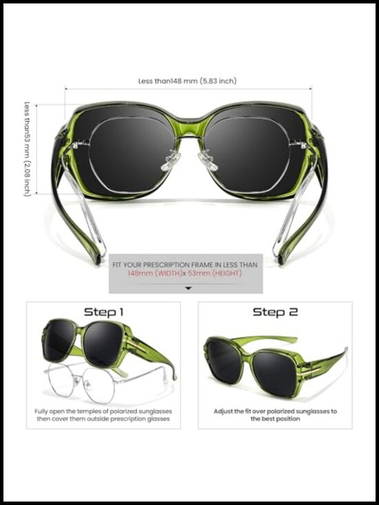 Polarized Fit Over Sunglasses UV400 Protection Driving Outdoor Oversized main image 4